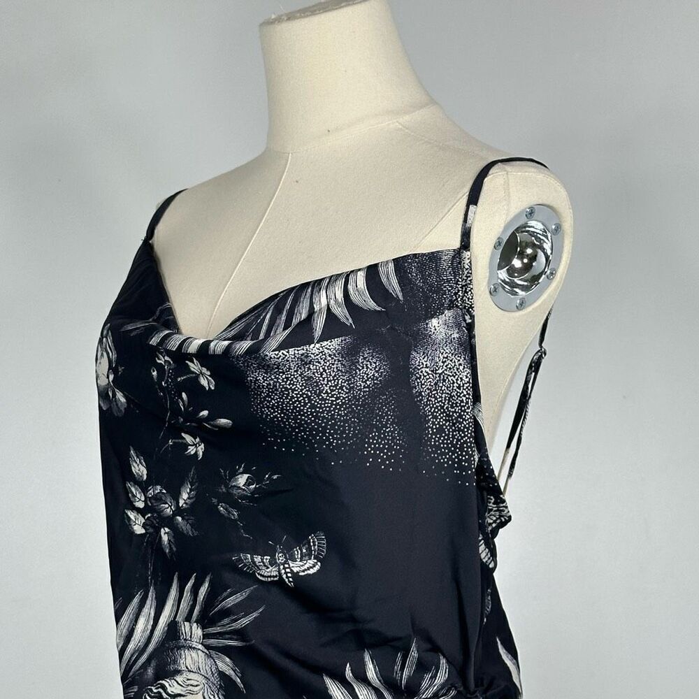 NEW Current Mood Laws Of Nature Monochrome Renaissance Ruched Mini Dress Large - Picture 4 of 11